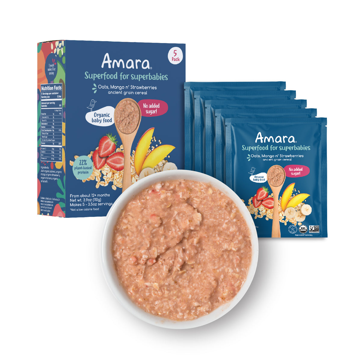 Oats, Mango n' Strawberry I Ancient Grain Cereal