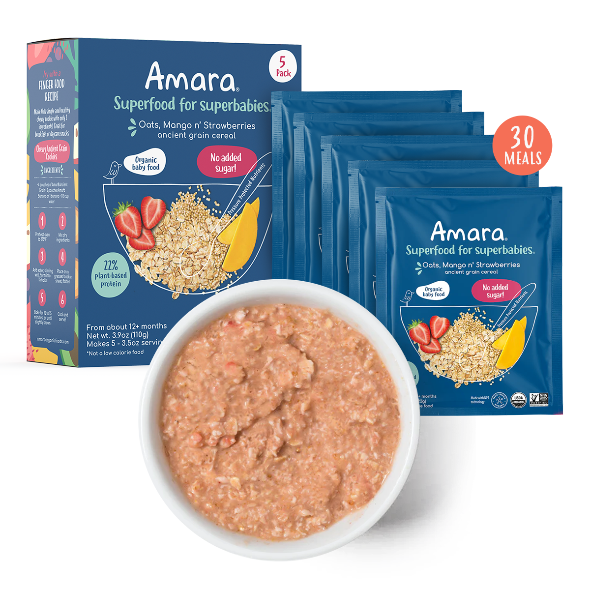 2PACK-Oats, Mango n' Strawberry I Ancient Grain Cereal