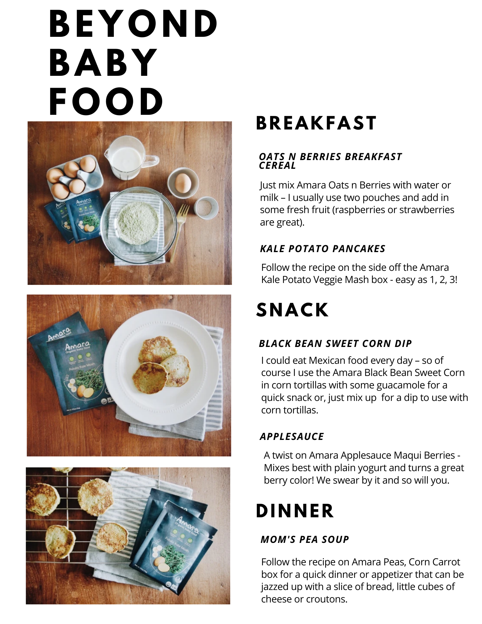 Going Beyond Baby Food, Pancakes, Yogurt, Cookies and More!-Amara Organic Foods