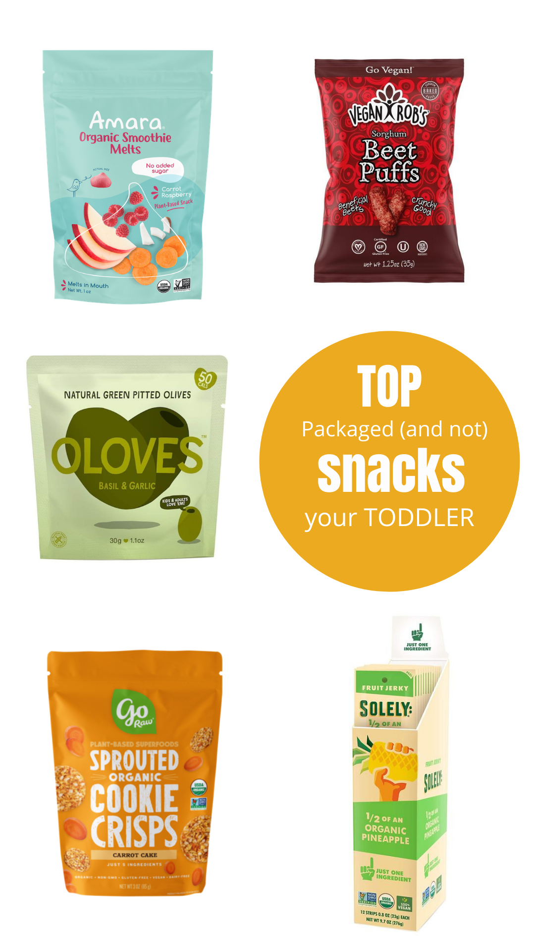 top healthy packaged snacks for toddlers