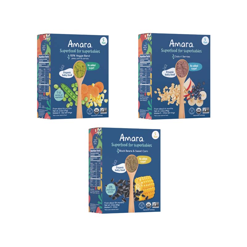 Amara Organic Baby Food / Introduction to Vegetables Variety Pack ...